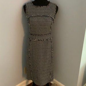 Tory Burch navy and white tweed dress